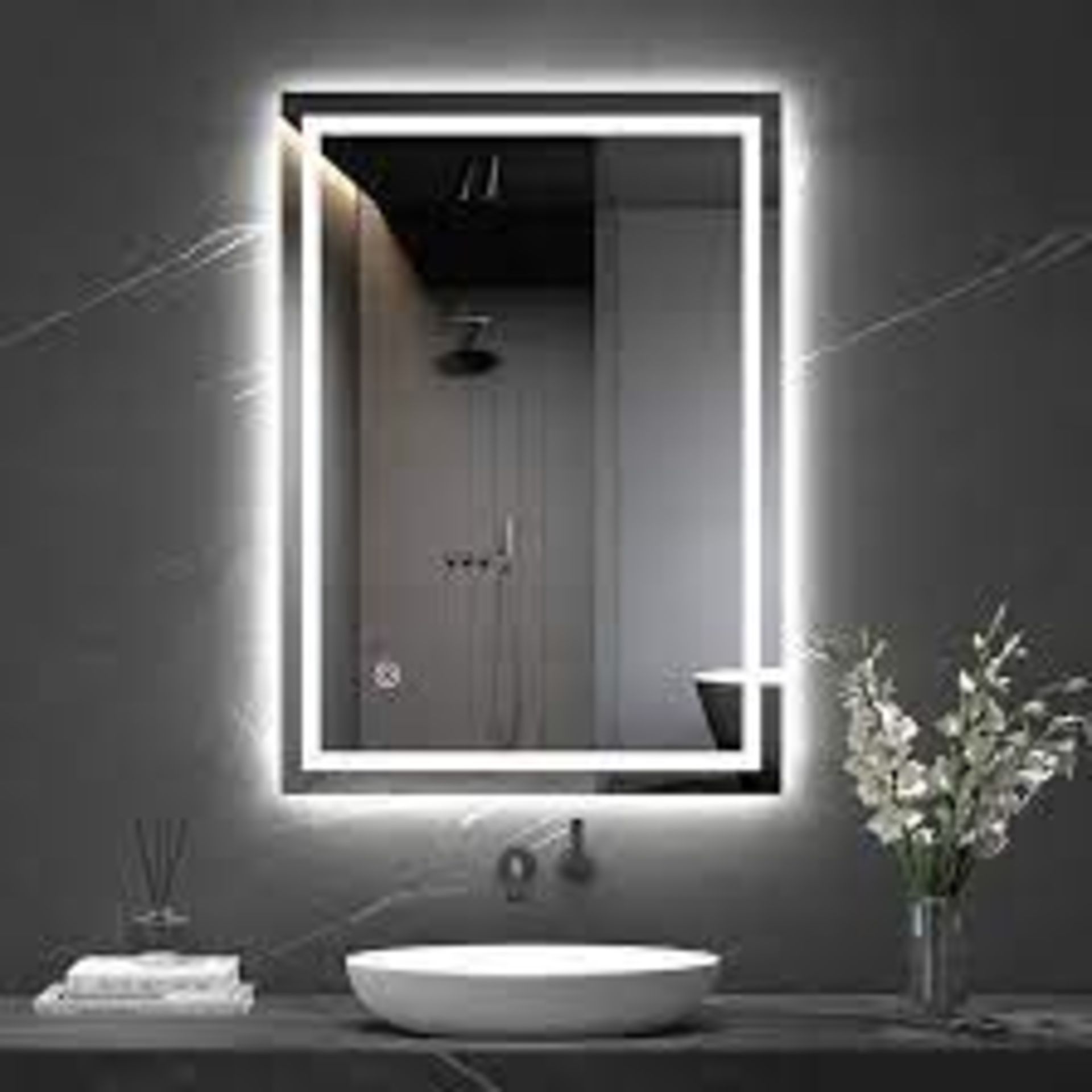 Dripex Bathroom Mirror with LED Lights, 500 * 700 MM Illuminated. - ER47.
