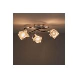 Colours Glacies Brushed Chrome Effect 3 Lamp Ceiling Light - ER40.2