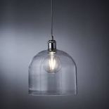 nielsen Andwell Large Industrial Dome Pendant Light with Mottled Glass Shade - ER45