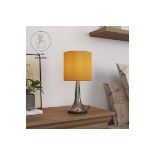 Touch Sensitive - GoodHome Painswick Satin Yellow Nickel Cylinder Table Lamp - ER40.2