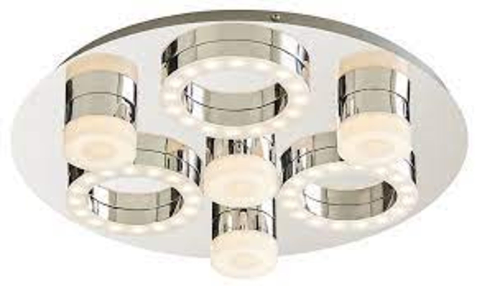 Circus Round Brushed Metal & plastic Chrome effect LED Ceiling light - ER40.2