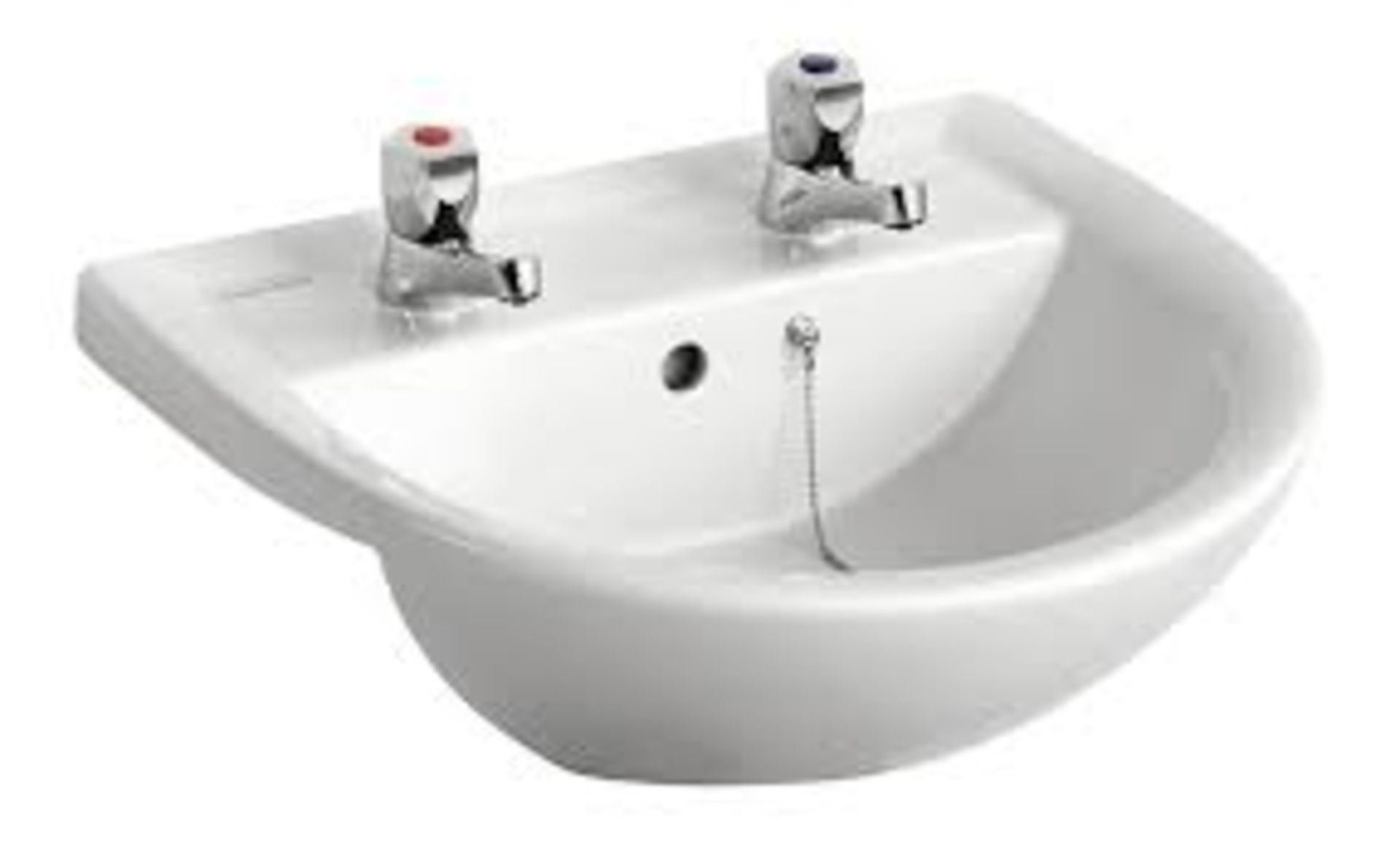 Armitage Shanks Sandringham 21 Semi-Recessed Countertop Washbasin 2 Tap. - ER47.