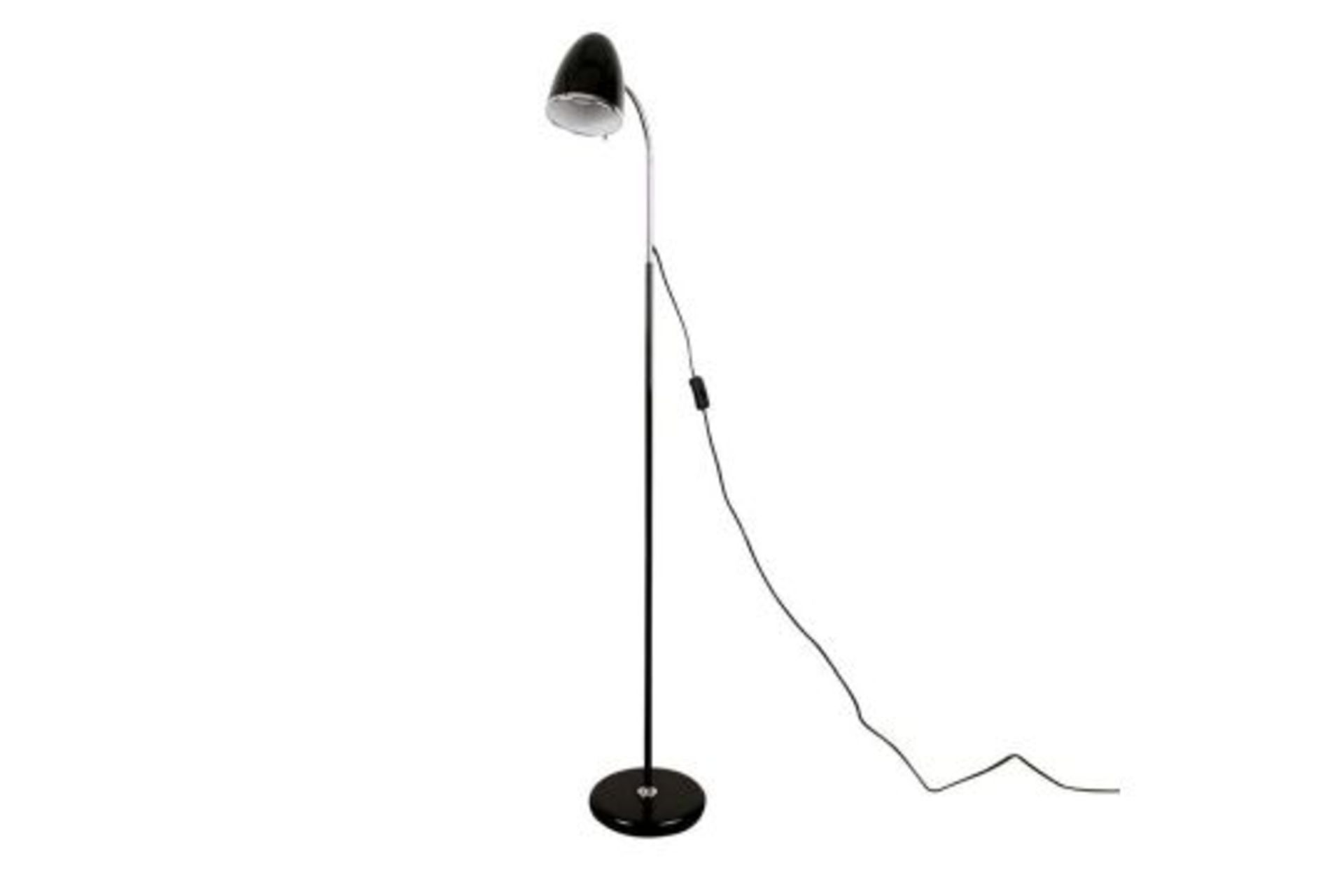 Kuppel Black Flexi Neck Floor Lamp. - ER45. Kuppel floor lamp in a gloss black finish with a