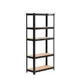 Rhino Racking - 5 Tier Heavy-Duty Industrial Storage Shelves - Black. - ER47