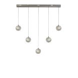 Quartz 5 Light LED Bar Pendant Chrome Bubble Glass - ER45