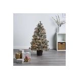 4ft Full Forrester Warm White LED Berry & Pinecone Pre-lit Artificial Christmas Tree (ER46)