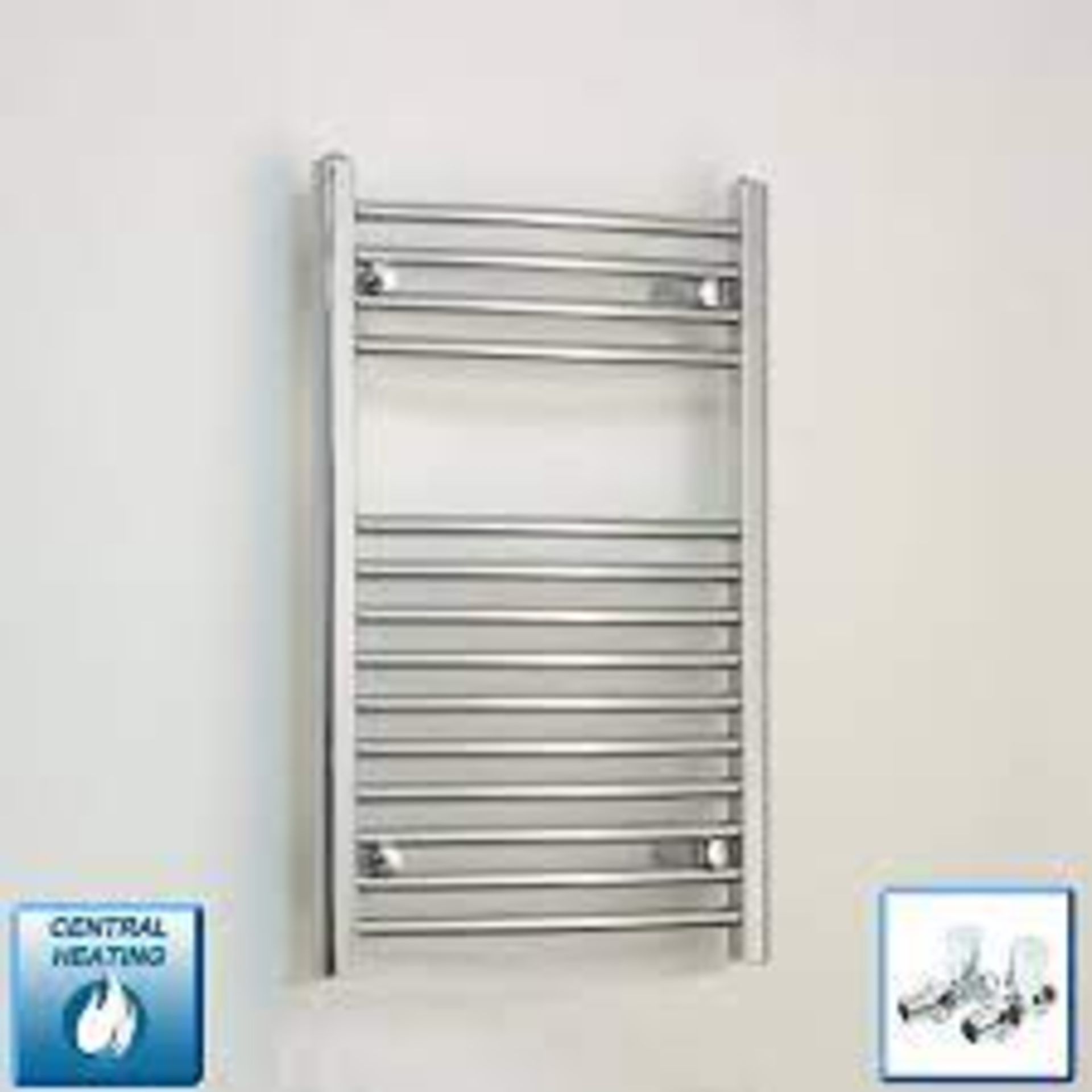 400 x 800 Chrome Heated Towel Rail Flat. - ER46.