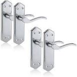 XFORT Polished Chrome London Suite Lever Latch Door Handles 2 Pairs. - ER46