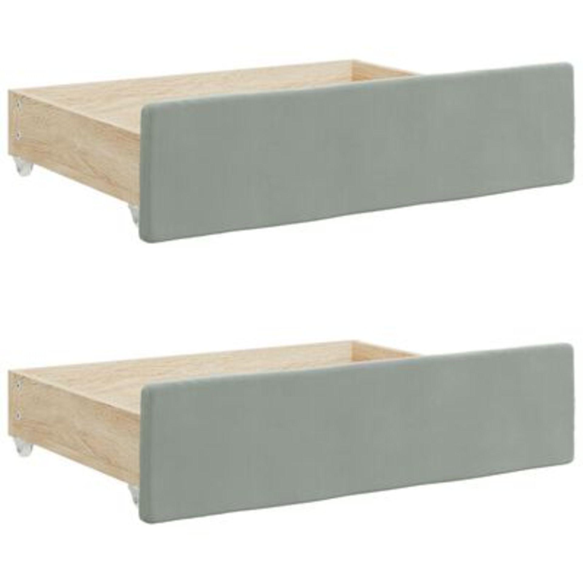 vidaXL Bed Storage Drawers 2 pcs Light Grey Engineered Wood and Velvet. - ER47