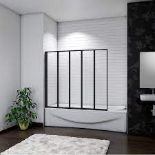 4/5 Fold Bath Shower Screen Panel Black Frame. - ER46. 1000x1400mm