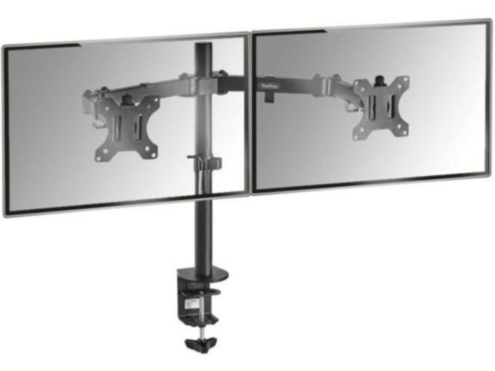 Luxury Double Arm Desk Mount (ER51) – Strong steel double arm desk mount from Luxury – mounts two