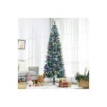 6ft Tall Prelit Pencil Slim Artificial Christmas Tree with Realistic Branches, 350 Colourful LED