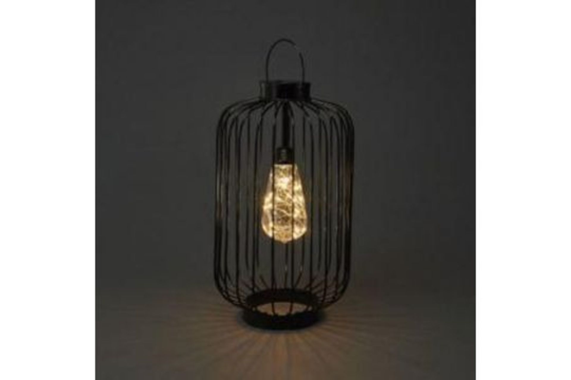 Black Festive Wired Metal & Plastic Lantern - ER40.2