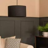 ValueLights Reni Black Fabric Medium Drum Shade. - ER47