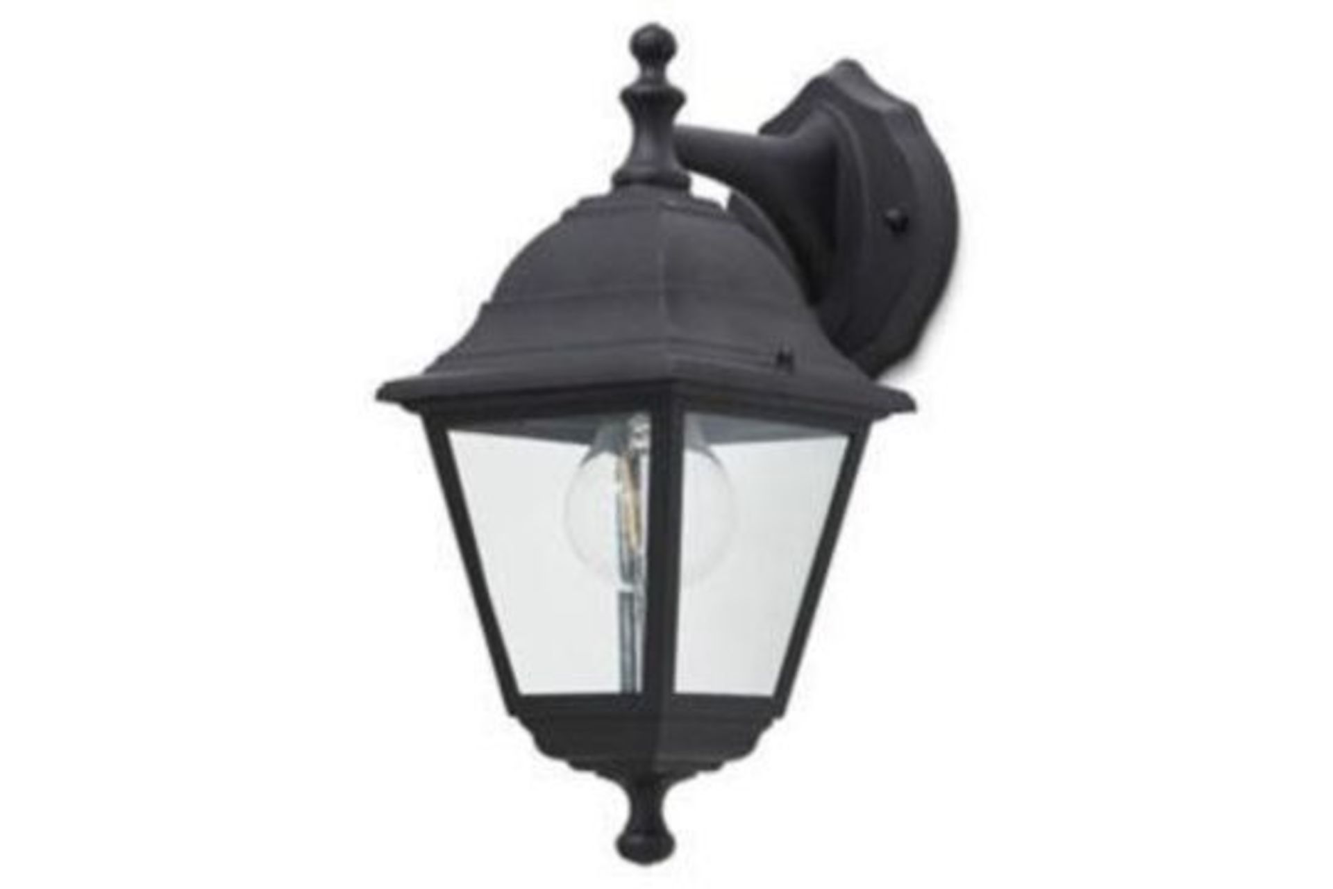 Blooma Varennes Matt Black Mains-Powered Halogen Outdoor Lantern Wall Light - ER40.2