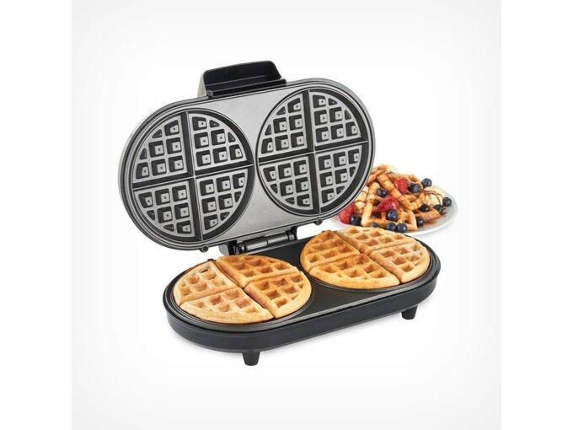 VonShef Waffle Maker (ER51) The VonShef waffle maker enables the preparation of two round waffles.