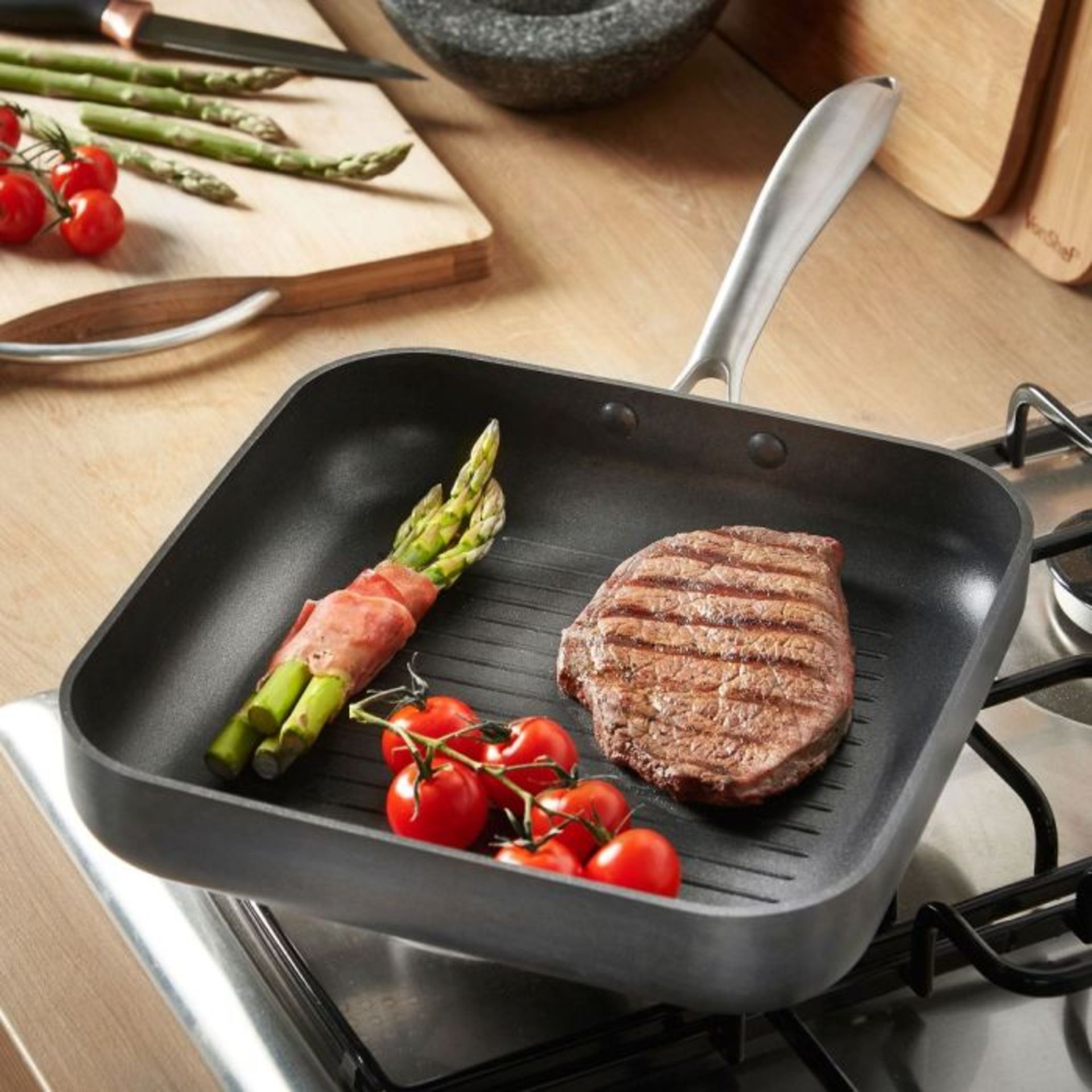 10x NEW & BOXED Hard Anodized Griddle Pan. RRP £19.99 EACH. (963). This hard anodized griddle pan is - Bild 4 aus 4