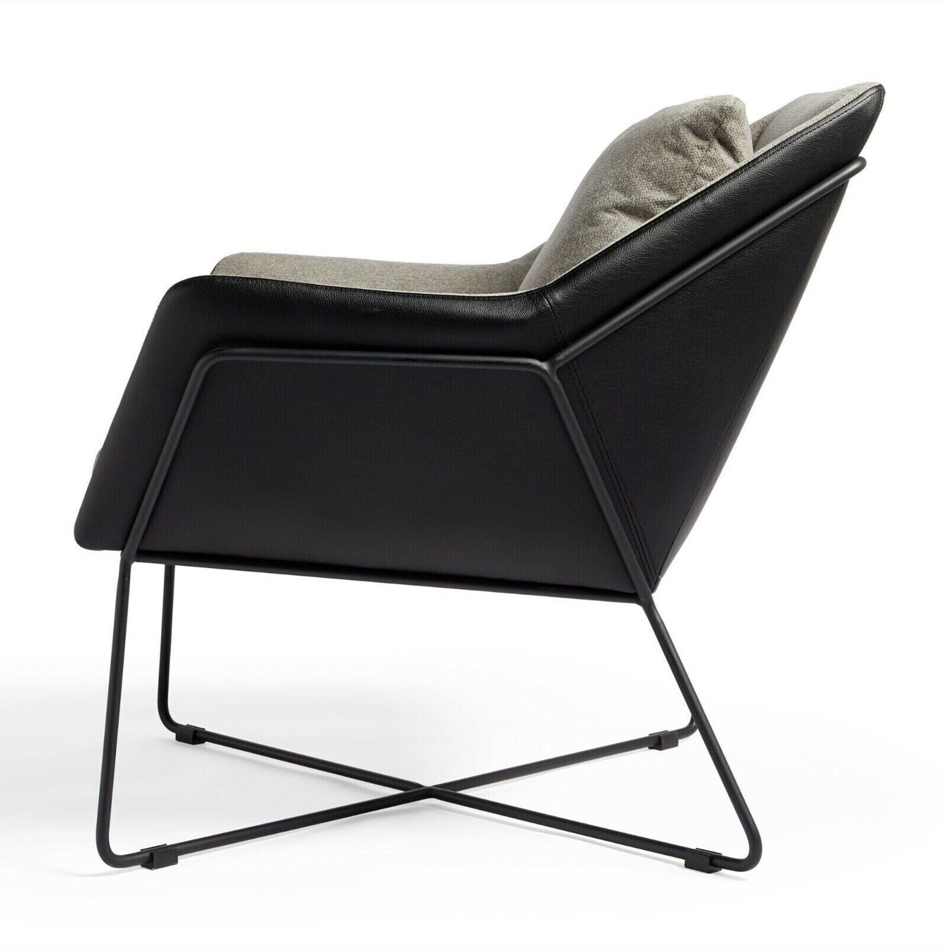 NEW & BOXED Grey & Black Framed Armchair. RRP £214. (181). MODERN STYLING – Finished off with a - Image 2 of 3