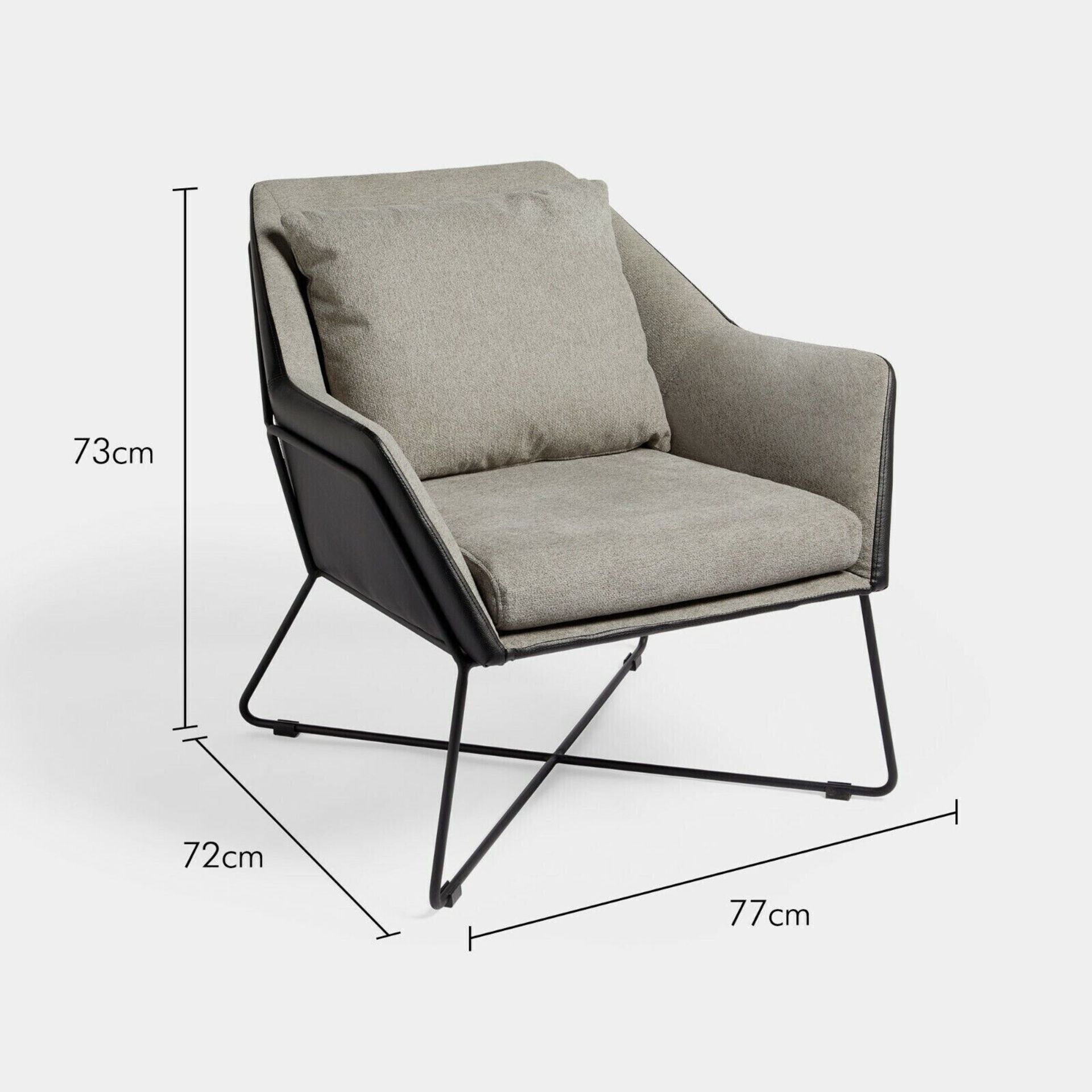 NEW & BOXED Grey & Black Framed Armchair. RRP £214. (181). MODERN STYLING – Finished off with a - Image 3 of 3