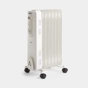 2x NEW & BOXED 7 Fin 1500W Oil Filled Radiator - WHITE. RRP £89.99. (281). Keep cold chills at bay