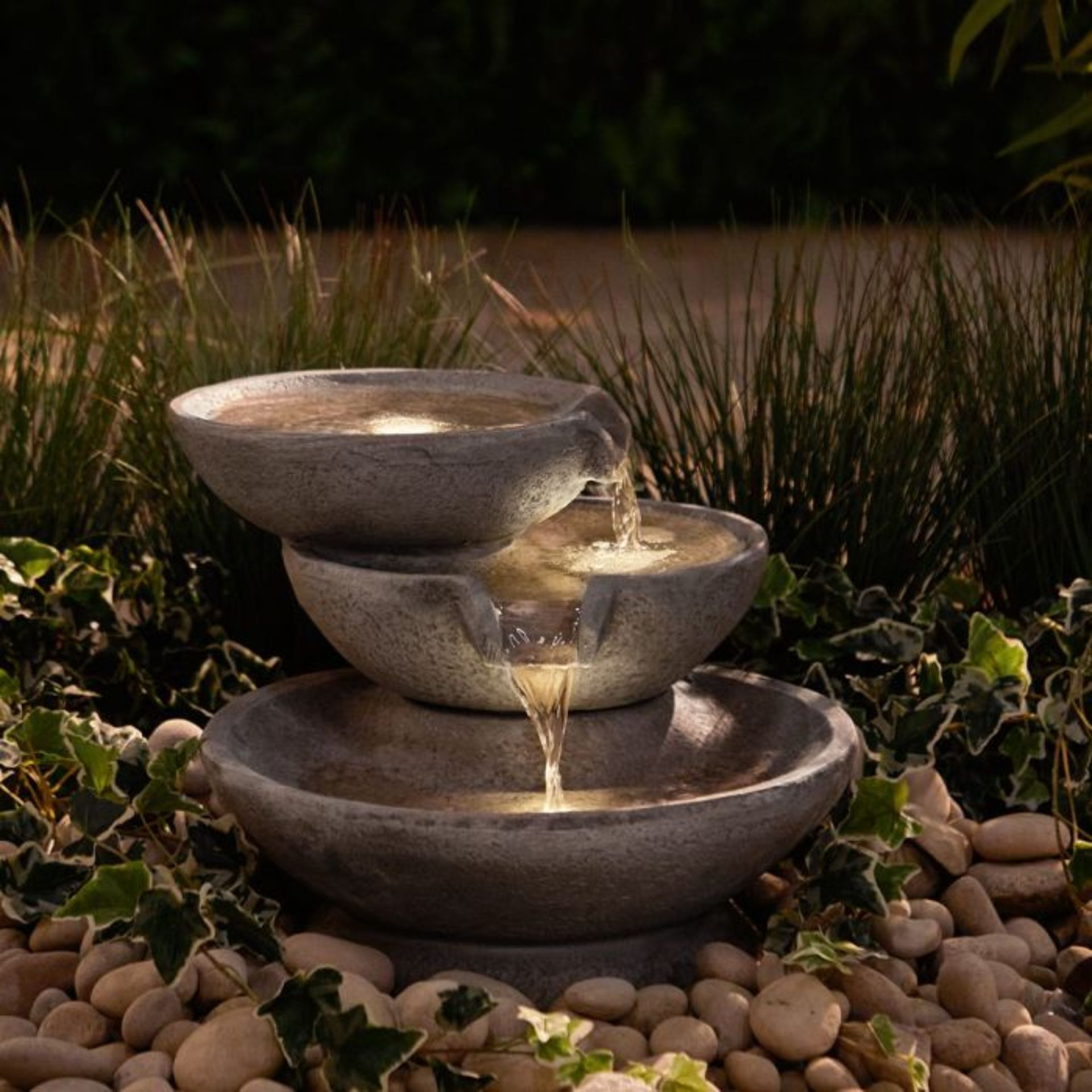 2x NEW & BOXED 3 Bowl Drop Water Feature. RRP £99.99. (600). Create your very own soothing waterfall - Image 2 of 5
