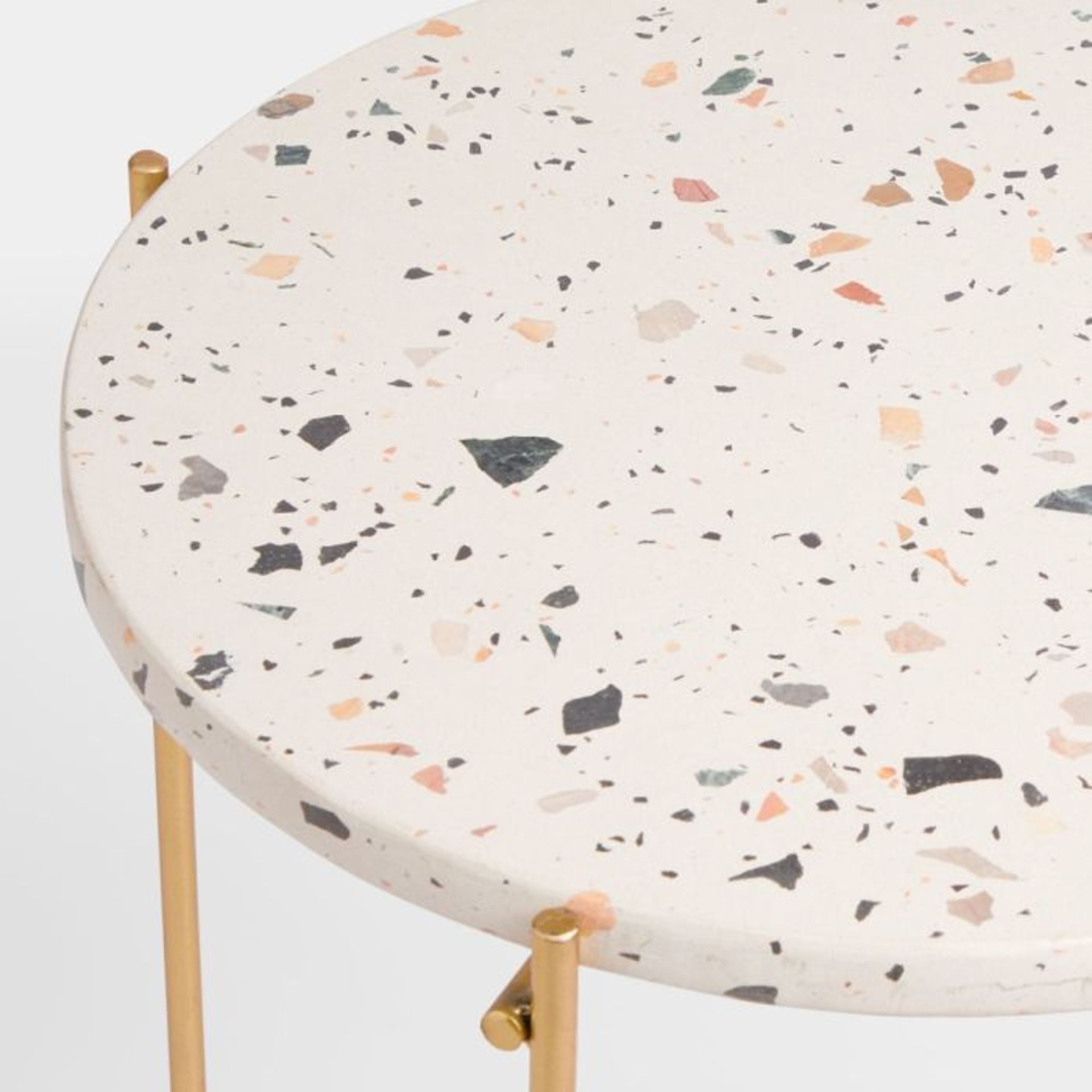 3x NEW & BOXED Quartz & Fleck Effect Terrazzo Side Table. RRP £69.99. (425). Bring a touch of luxury - Image 3 of 4