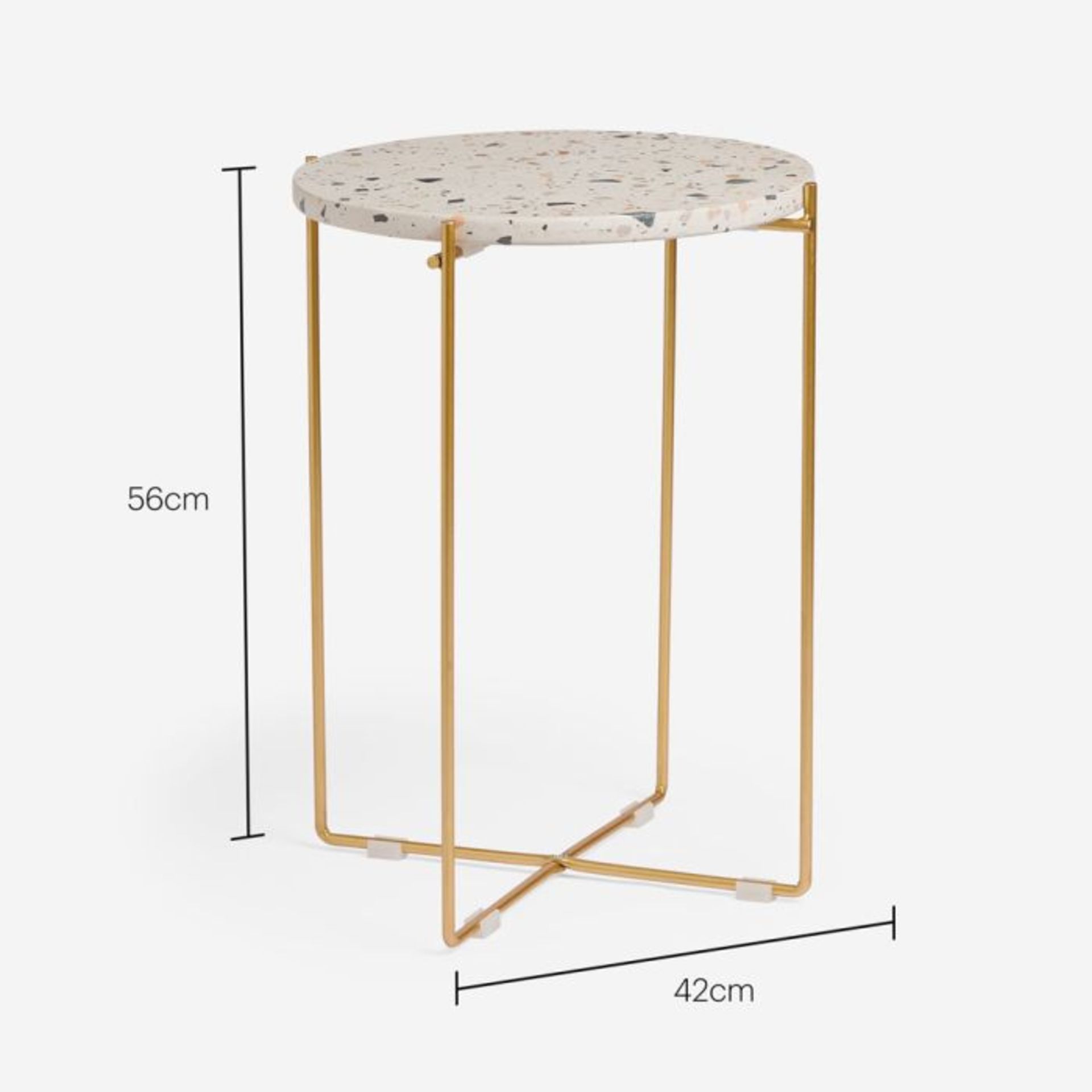3x NEW & BOXED Quartz & Fleck Effect Terrazzo Side Table. RRP £69.99. (425). Bring a touch of luxury - Image 4 of 4