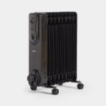 2x NEW & BOXED 9 Fin 2000W Oil Filled Radiator - BLACK. RRP £99.99. (890). Keep cold chills at bay