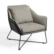 NEW & BOXED Grey & Black Framed Armchair. RRP £214. (181). MODERN STYLING – Finished off with a