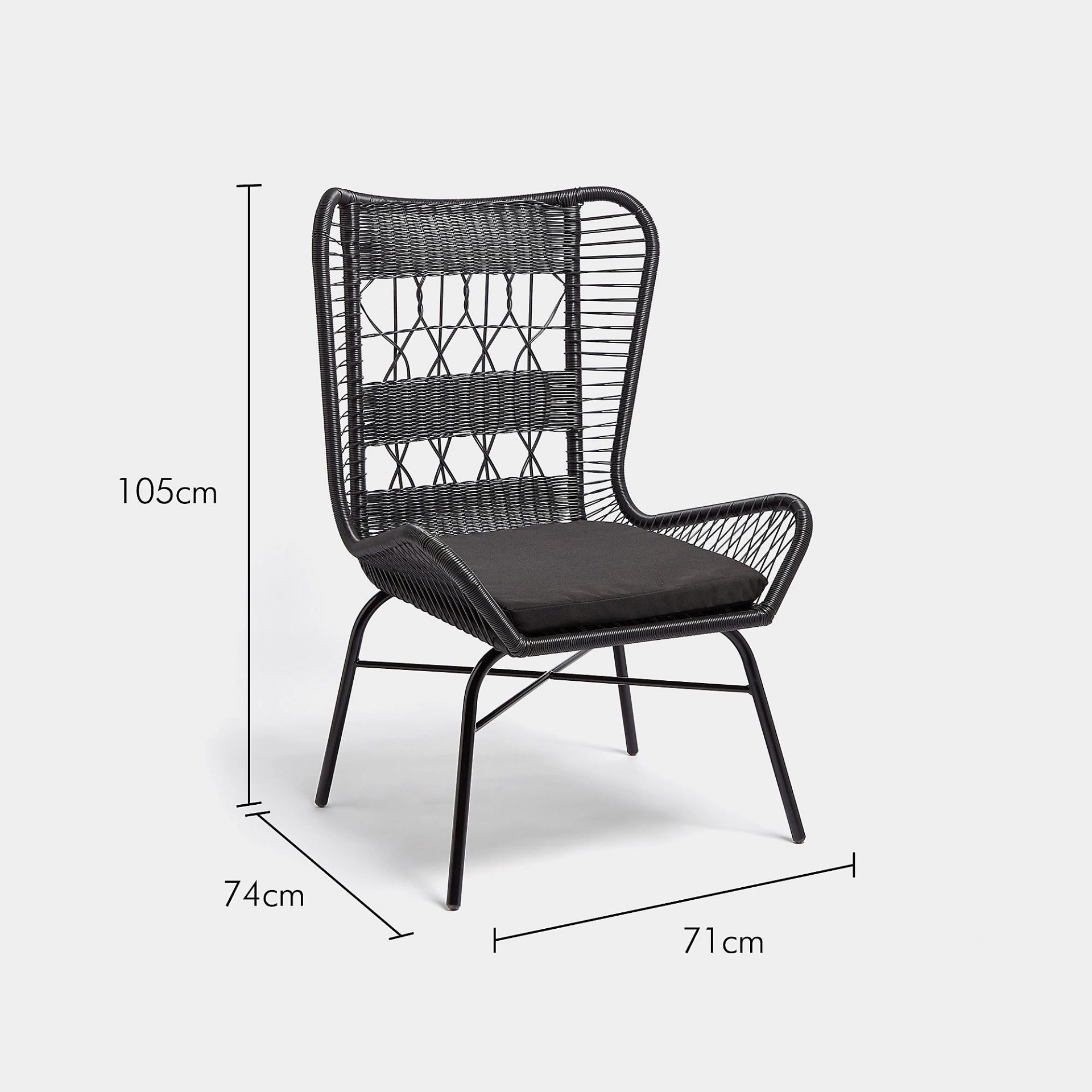 2x NEW & BOXED Wingback Cane Style Rattan Chair. RRP £129.99. (497). Cane Style Rattan Wing Back - Bild 4 aus 4