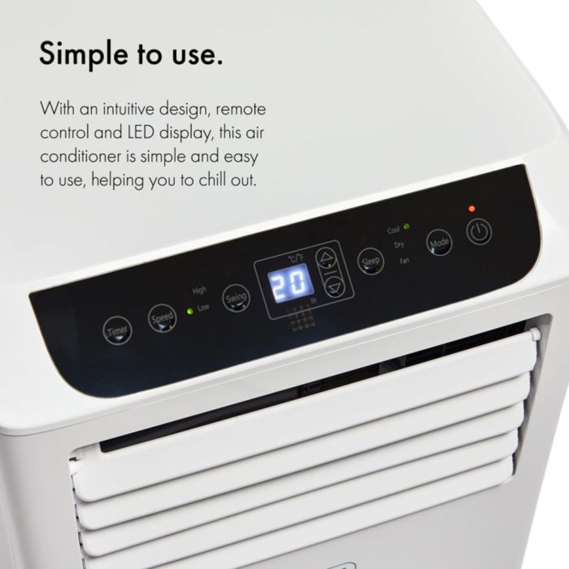 NEW & BOXED 9000 BTU Portable Air Conditioner. RRP £299. (489). With 9000BTU power and oscillation - Image 4 of 5