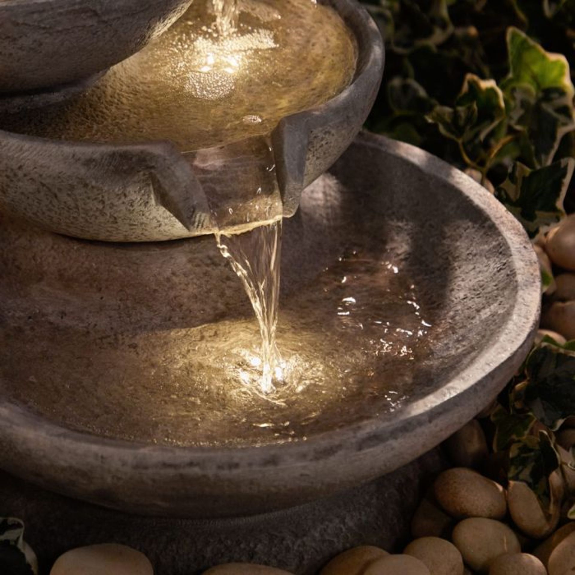 2x NEW & BOXED 3 Bowl Drop Water Feature. RRP £99.99. (600). Create your very own soothing waterfall - Image 3 of 5