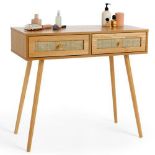 Beautify Rattan Dressing Table With 2 Drawers - Wood (ER35) Product information Bring an earthy,