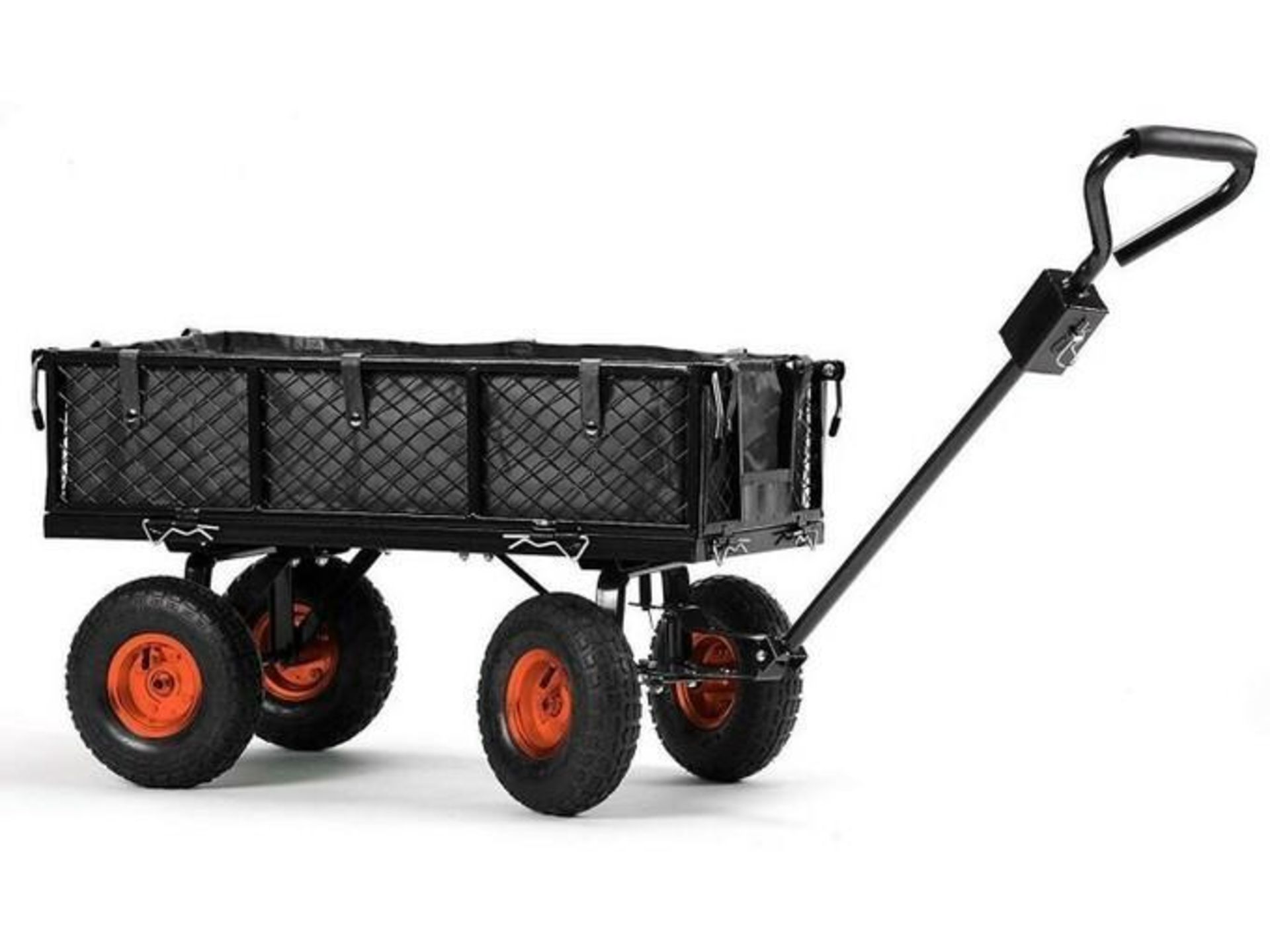Luxury 85L Garden Cart Trolley (ER35) Featuring a steel frame, off-road tyres & wheels and fully
