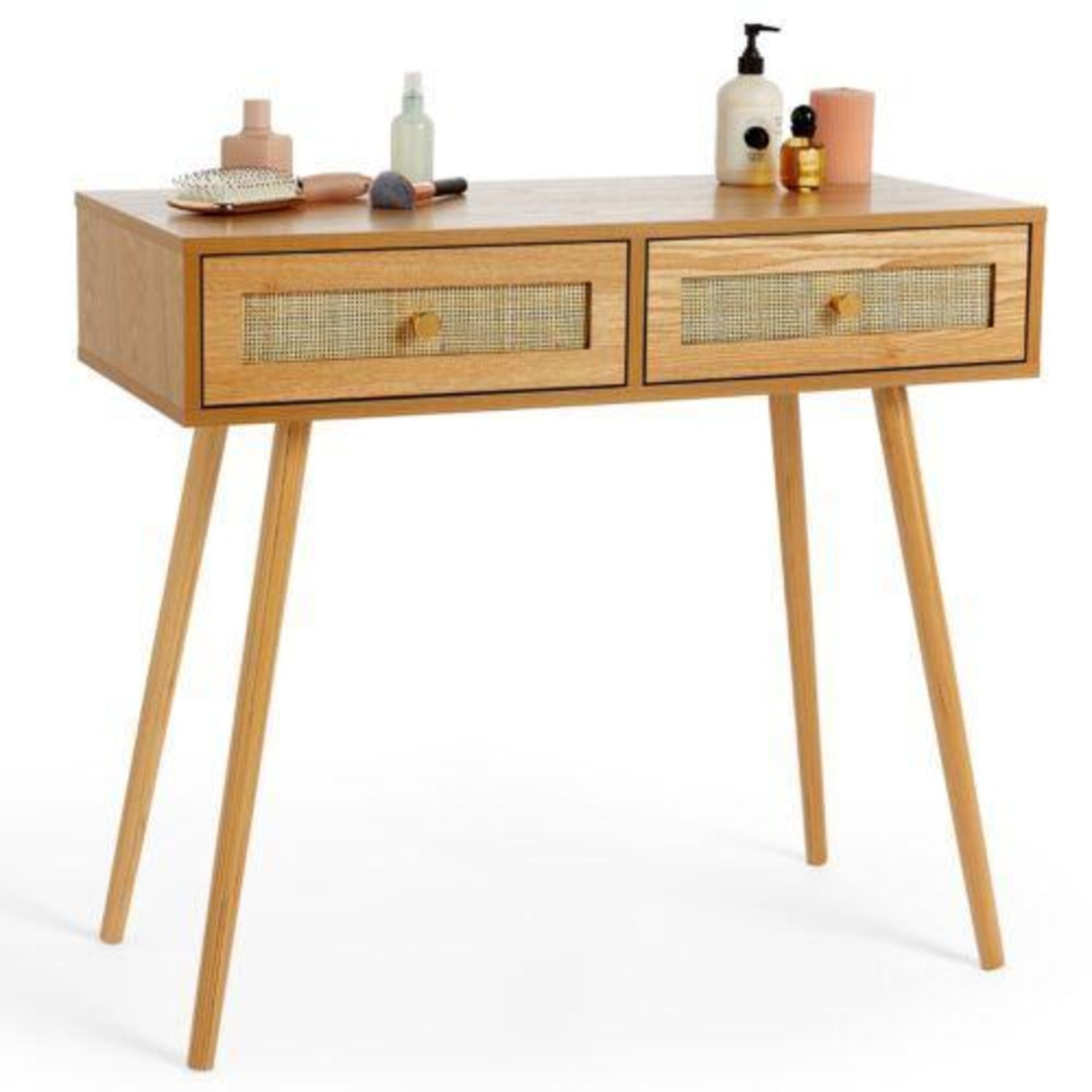 Beautify Rattan Dressing Table With 2 Drawers - Wood (ER35) Product information Bring an earthy,