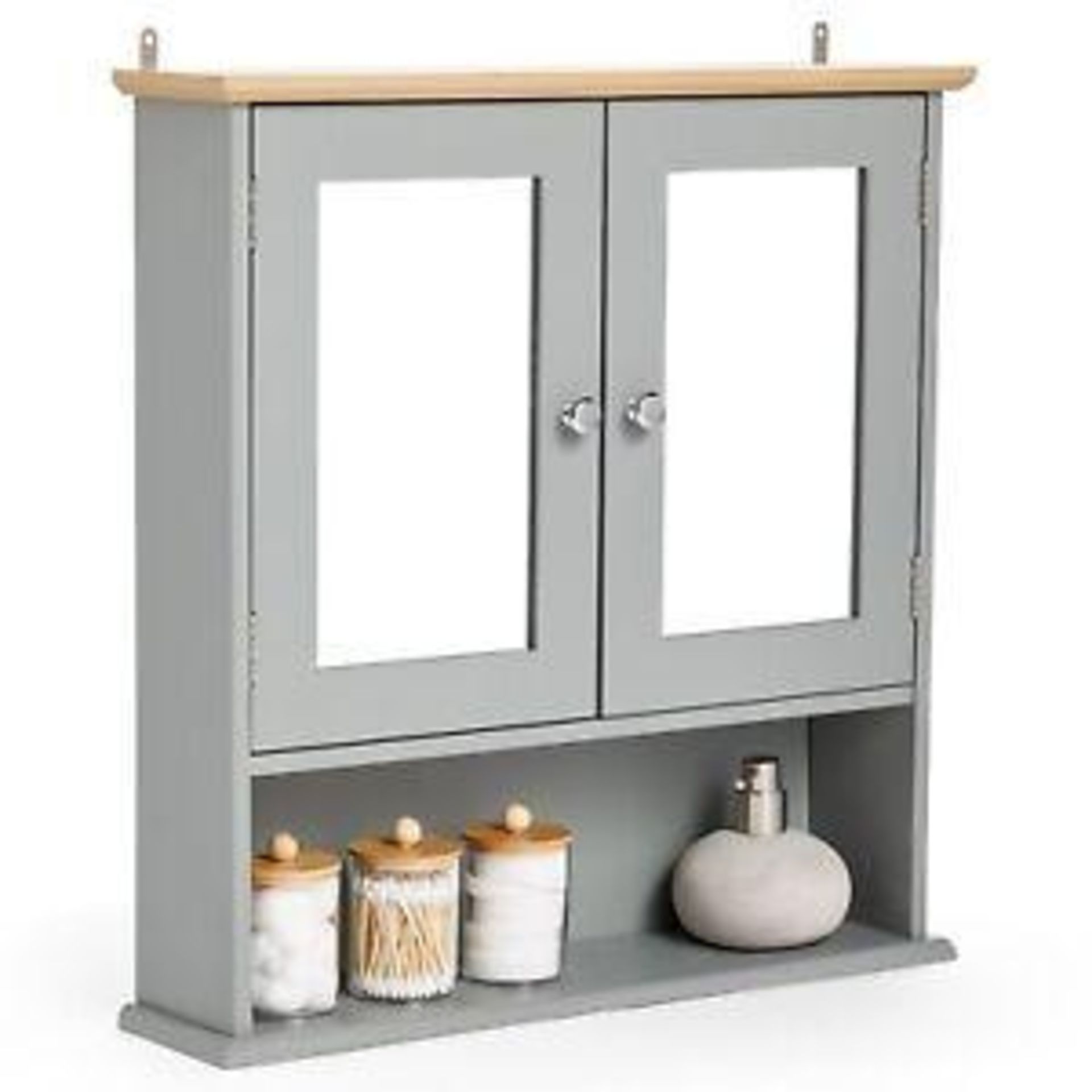 Luxury Shrewsbury Grey Mirrored Bathroom Cabinet (ER35) Mirrored Bathroom Cabinet Simple and