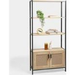 Spinningfield Rattan Bookcase Shelving Display Storage Bookshelf Wood Effect (ER35) Lena Rattan Book