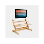 Luxury Sit-Stand Bamboo Coffee Table (ER35) Bamboo adjustable converter for sedentary work. A