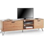 Capri Oak Effect Large TV Unit (ER34) Transform your room with a retro sideboard – perfect for