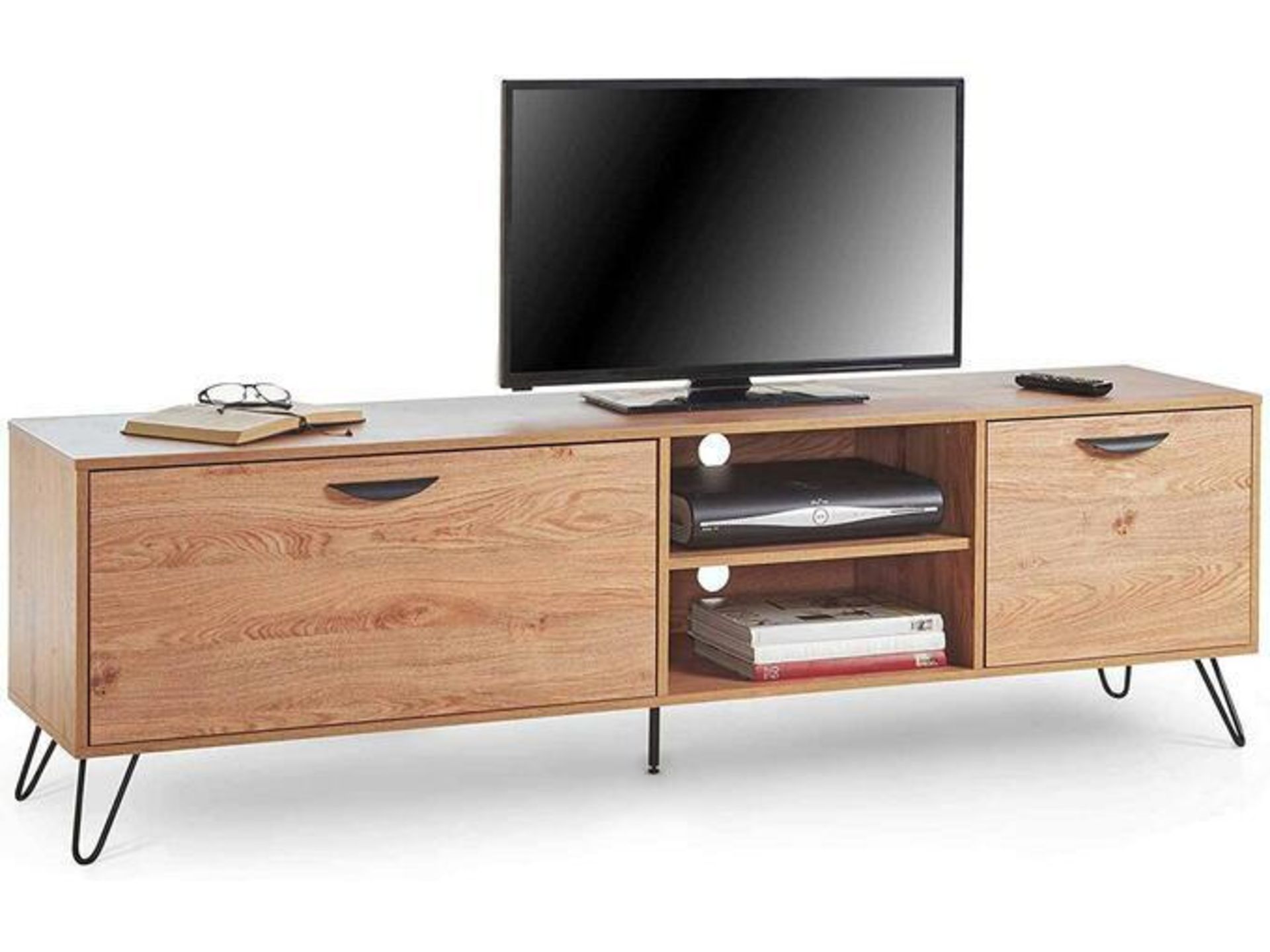Capri Oak Effect Large TV Unit (ER34) Transform your room with a retro sideboard – perfect for