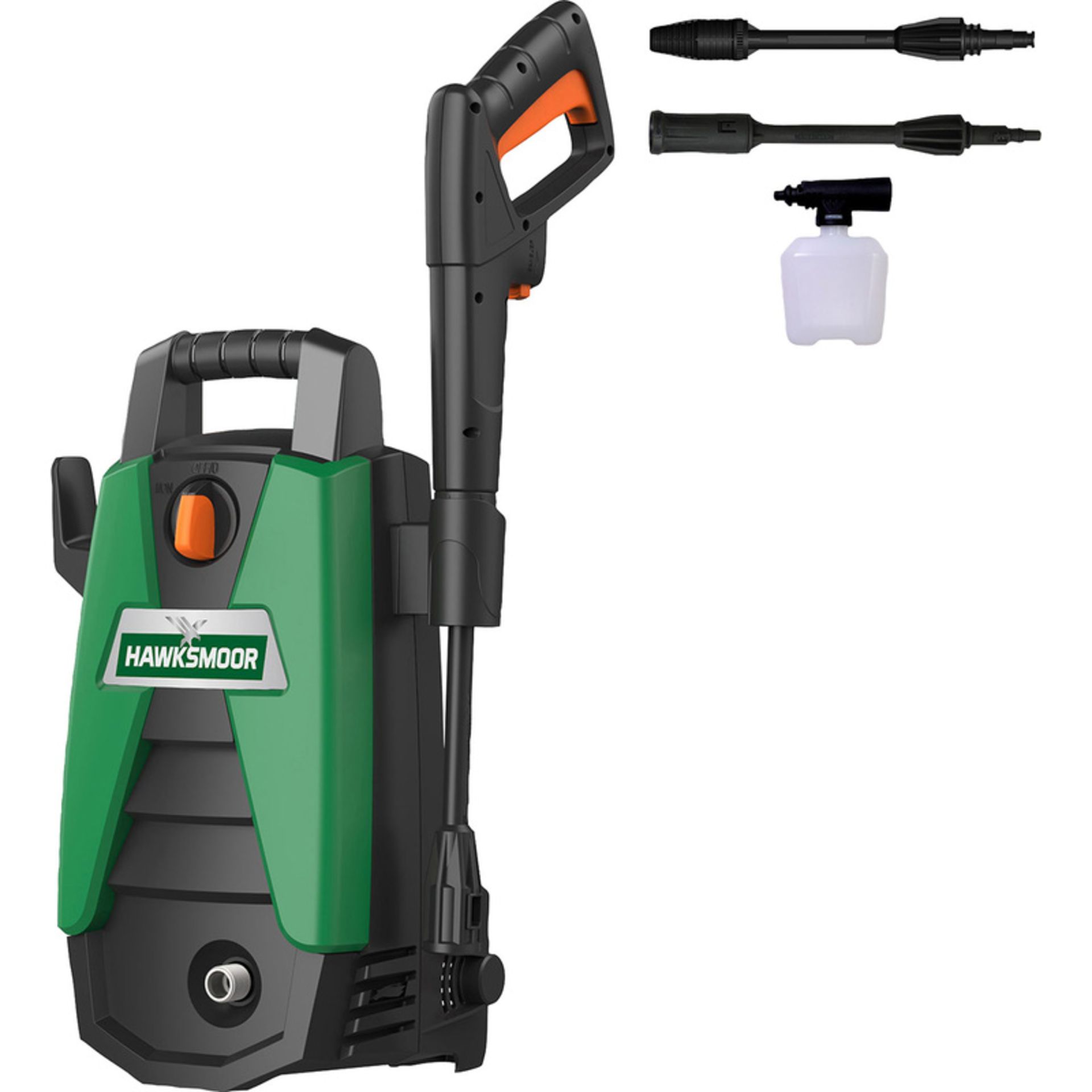 Hawksmoor High Pressure Washer 108bar. -ER32. Compact design with space-saving integrated