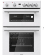 Hisense HDE3211BWUK Freestanding Electric Cooker - White. - R14. RRP £619.99. 2 cavities including a