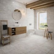 8 X PACKS OF JOHNSONS ARLO GLAZED PORCELAIN FLOOR & WALL TILES. (AARL2F) EACH PACK CONTAINS 1MSQ,