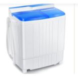 PORTABLE TWIN TUB WASH MACHINE WITH TIMING FUNCTION-BLUE. - R14.7. Designed with double tubs, it