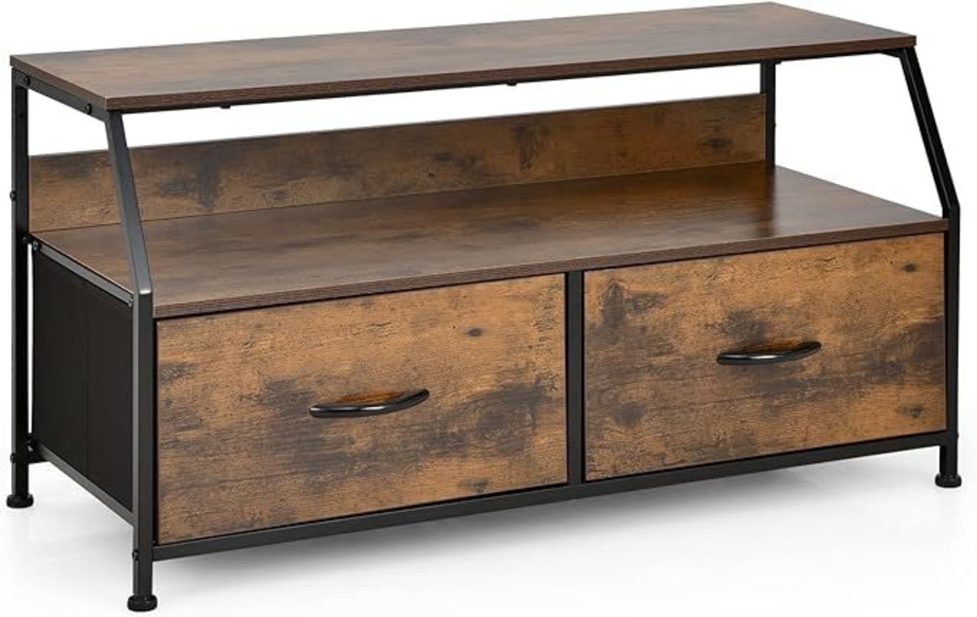 Luxury 2/3-Drawer Dresser, Fabric Chest of Drawers with Wooden Top and Front, Metal Frame Storage