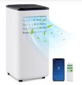 9000 BTU 4-IN-1 PORTABLE AIR CONDITIONER WITH APP CONTROL AND SLEEP MODE-WHITE.- R13a.5. With a