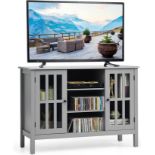 Luxury TV Stand for TVs up to 50 Inches, Wooden TV Cabinet Media Entertainment Center with 2
