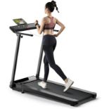 GYMAX Folding Treadmill, Electric Running Machine with 12 Preset Programs 2 Modes, LED Touch