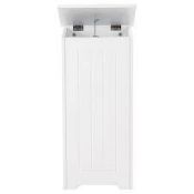 White Wooden Laundry Bin. - R14.5. Modern white laundry bin ideal for a bedroom or bathroom.