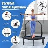 101 cm Mini Trampoline with 2 Resistance Bands and Adjustable. - R14.5. When it is not in use, you